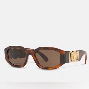 Versace MEDUSA BIGGIE SUNGLASSES Havana / Tortoise x Gold Medusa Accent